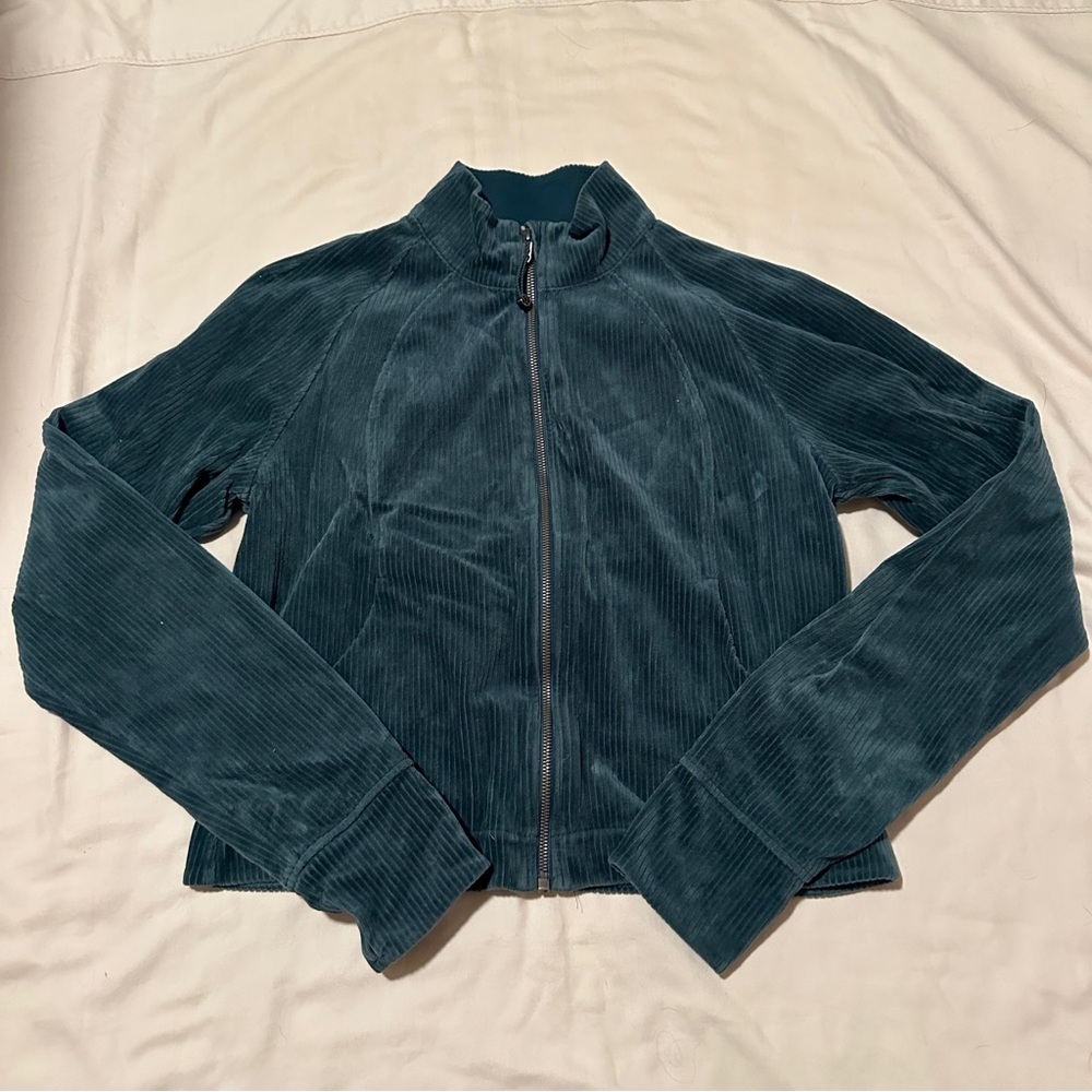 lululemon athletica Teal Corduroy Scuba Full Zip